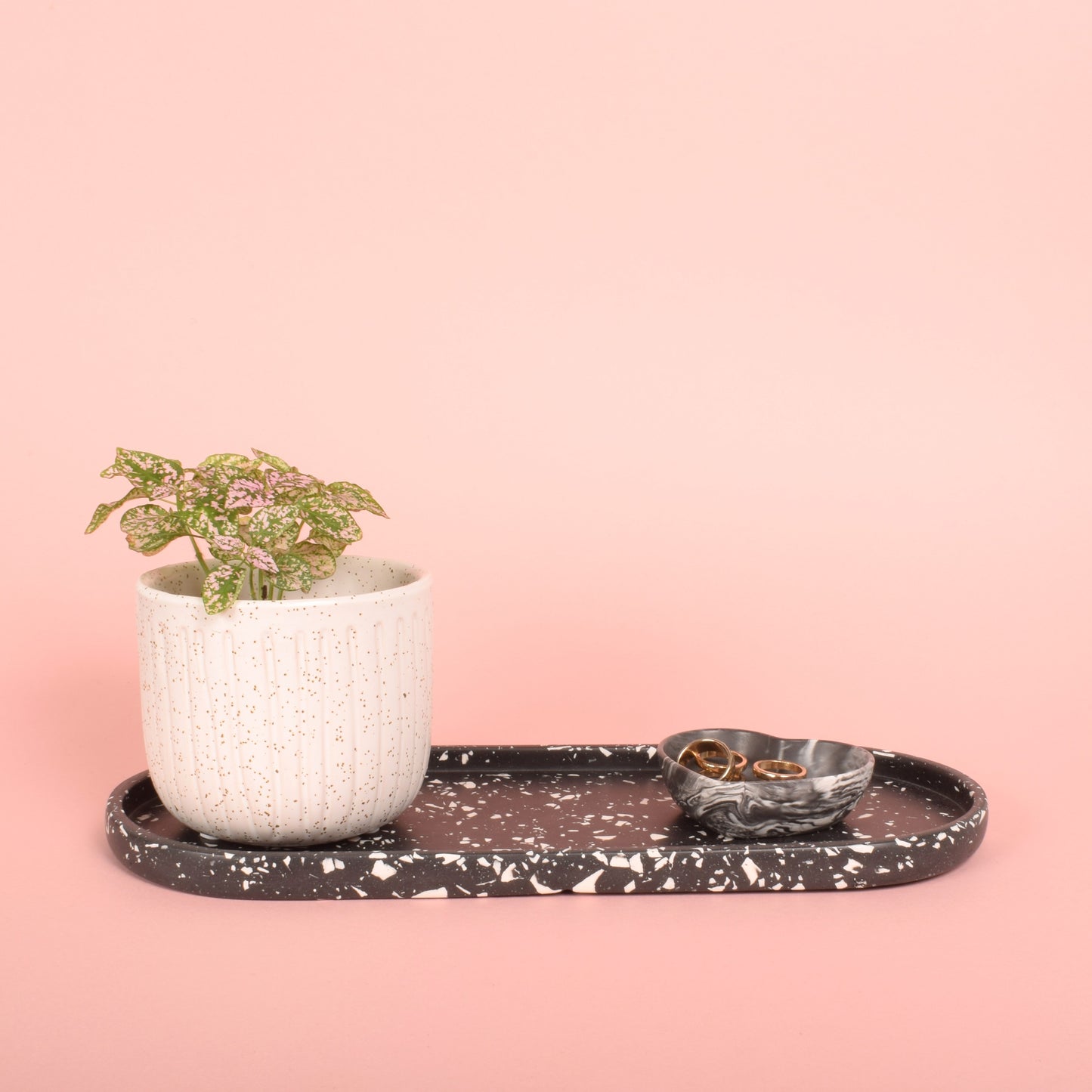 Large Black Terrazzo Trinket Tray