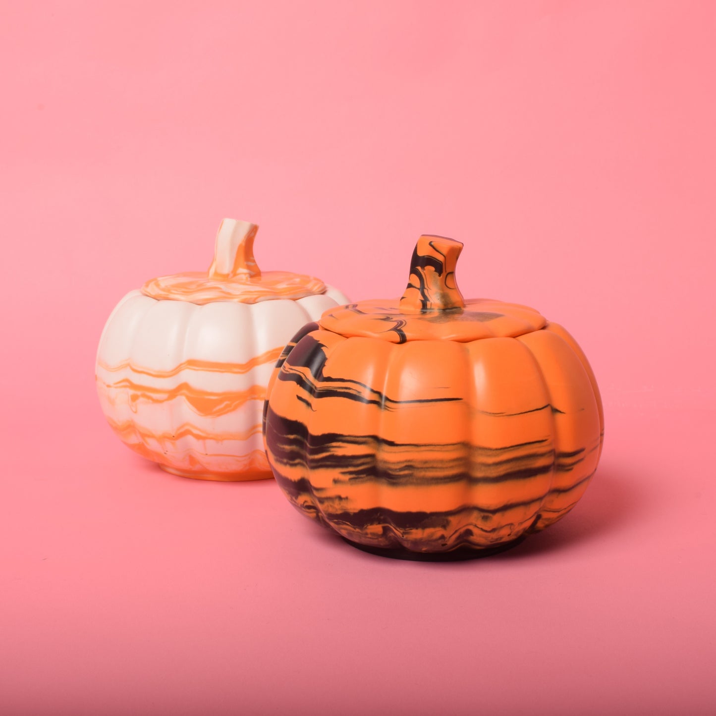 White & Orange Pumpkin Pot