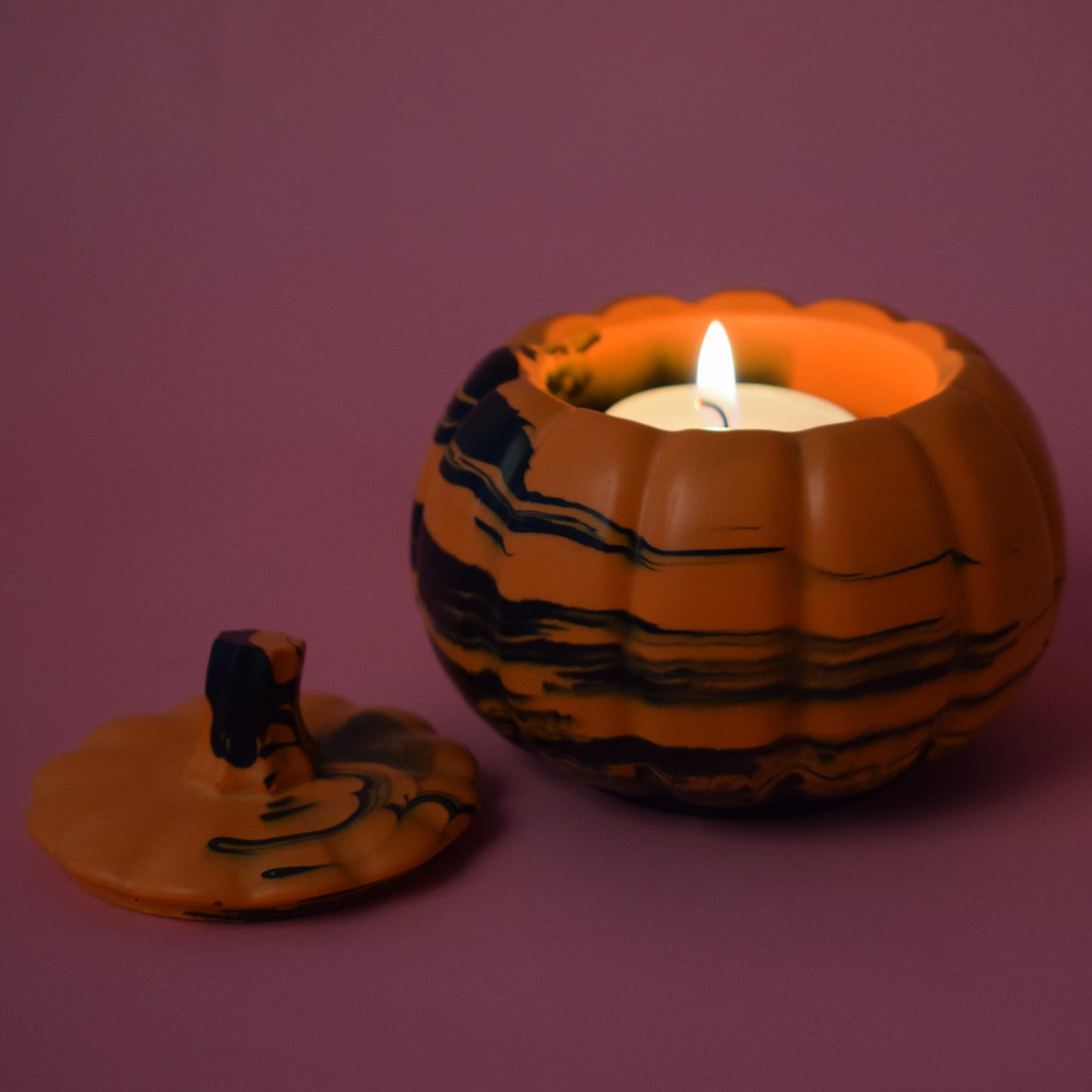 Black & Orange Pumpkin Pot