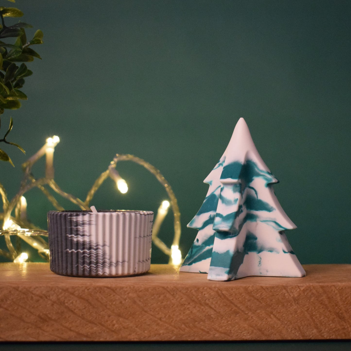 Small White & Green Christmas Tree