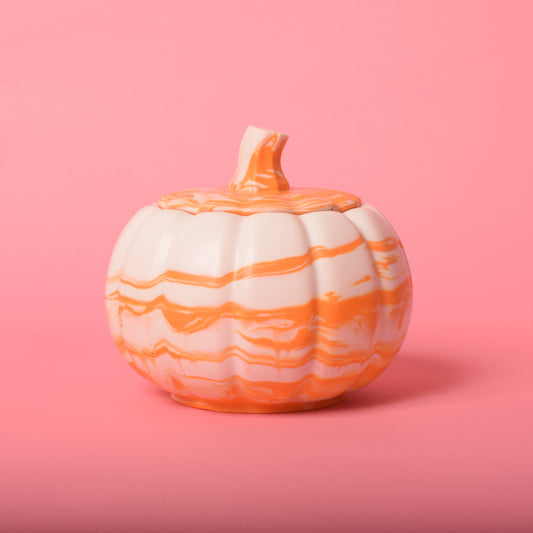 White & Orange Pumpkin Pot