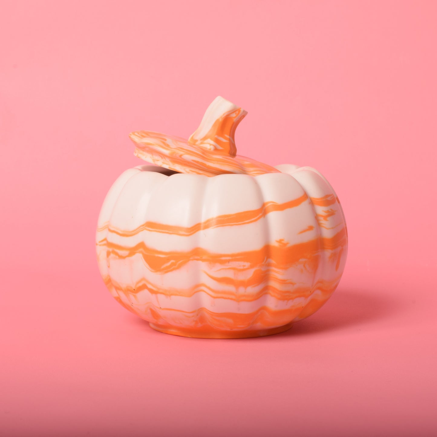 White & Orange Pumpkin Pot