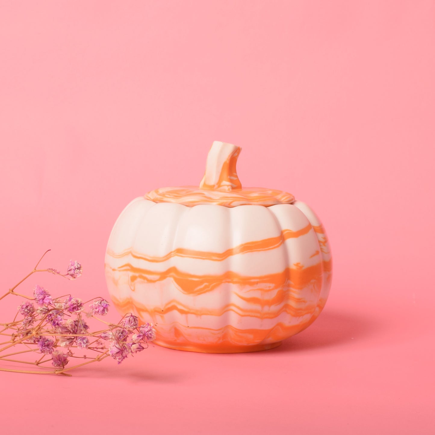 White & Orange Pumpkin Pot